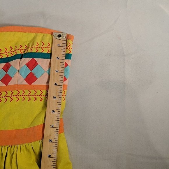 Leifsdottir Dress 0 Strapless Sundress Quilted Yellow Anthropologie 100% Cotton - Picture 14 of 15